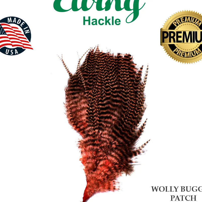 EWING WOOLY BUGGER PATCH GRIZZLY/ORANGE